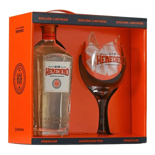 Gin Heredero 750ml Con Copa Gin Tonic - Gobar®