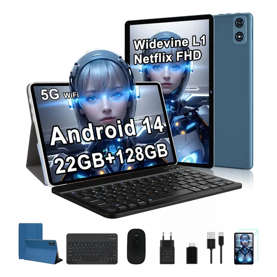 Android 14 Tablet 22gb + 128gb Rom 8000mah Con Funda Mouse