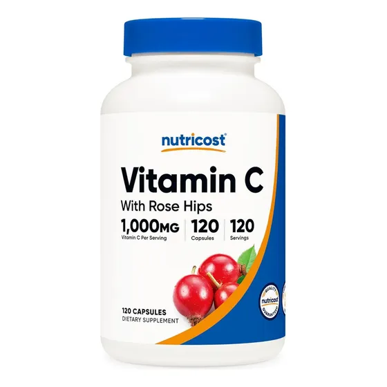 Suplemento Nutricost De Vitamina C Y Escaramujo 1025 Mg 120 