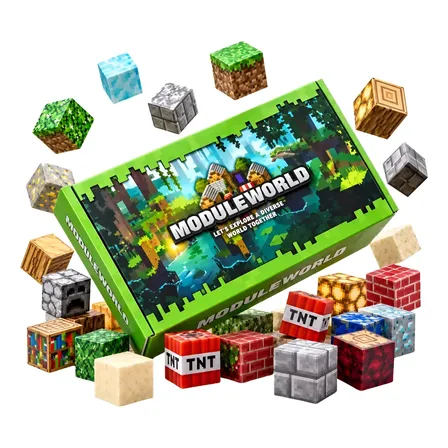Minecraft Module World 100 Peças Blocos Magnéticos Educativo 100 Module World Minecraft