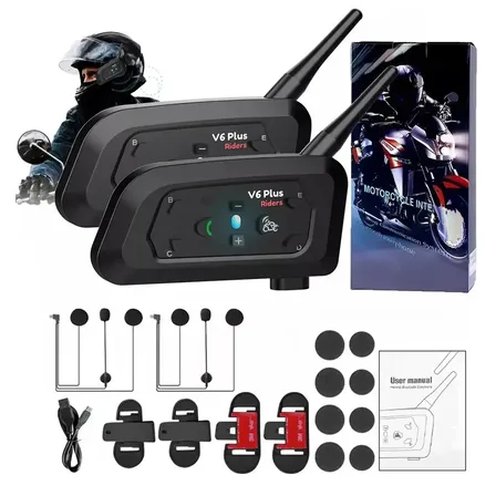 Fone De Ouvido Para Capacete Bluetooth V6 Plus Kit Conversar