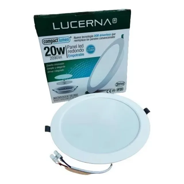 Panel Led Empotrar 20w 8 Pulgadas Luz Blanca Lucerna