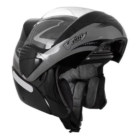 Capacete Escamoteável Pro Tork V-pro Jet 2 Preto E Cinza Cor Preto/Cinza Tamanho do capacete 60