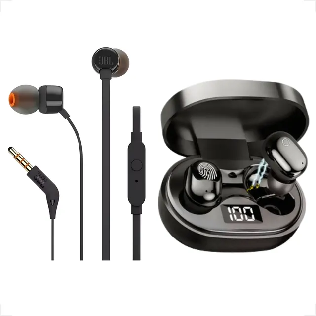 Kit Fone Bluetooth Sem Fio Led + Fone Jbl Tune 110 Original