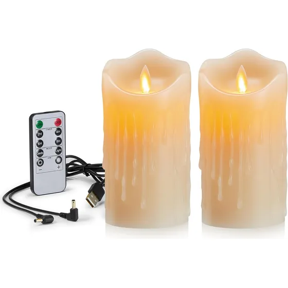 2 Velas Led Sin Llama Con Batería Recargable A Control Remot