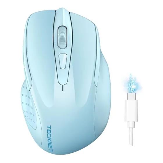 Tecknet Ratón Inalámbrico (bt5.0/3.0 Y 2.4g)