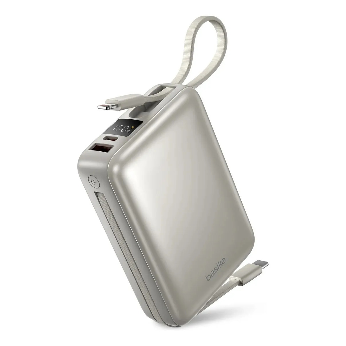 Power Bank Basike 20000mAh 22.5W com cabos embutidos