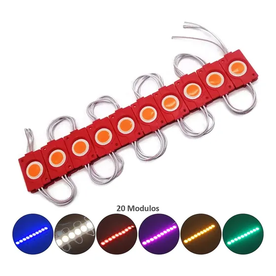 20 Módulos De 9 Led Cob Plasma Redondos Alta Intensidad 12v