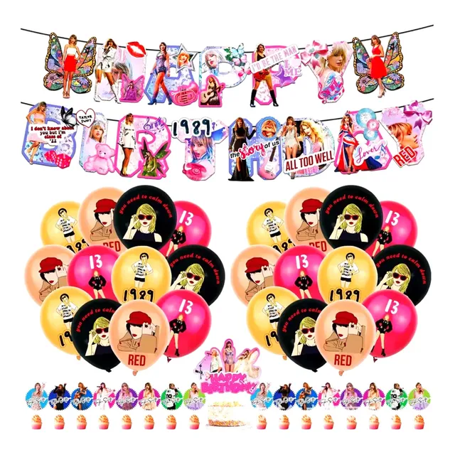 Kit Cumpleaños Taylor Swift Swiftie Decoración Globos Etc