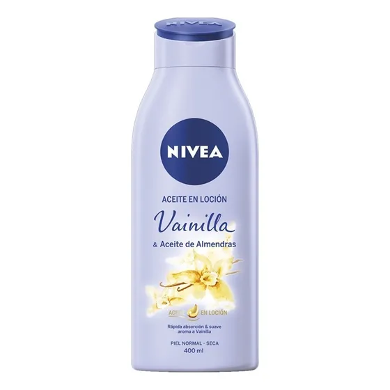 Fluido para cuerpo Nivea Vainilla y aceite de almendras en botella 400mL vainilla