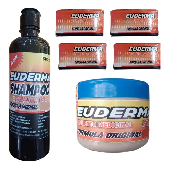 Kit Euderma Crema Shampoo 4 Jabones Psoriasis Dermatitis