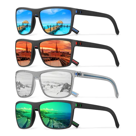 Gafas De Sol Polarizadas Cuadradas Para Hombres 47mqy