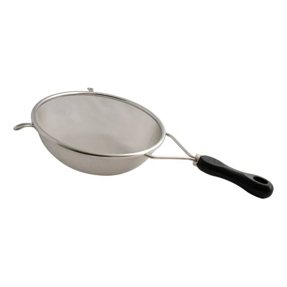 Colador De Malla Fina Acero Inoxidable 22 Cm Cabo Plastico