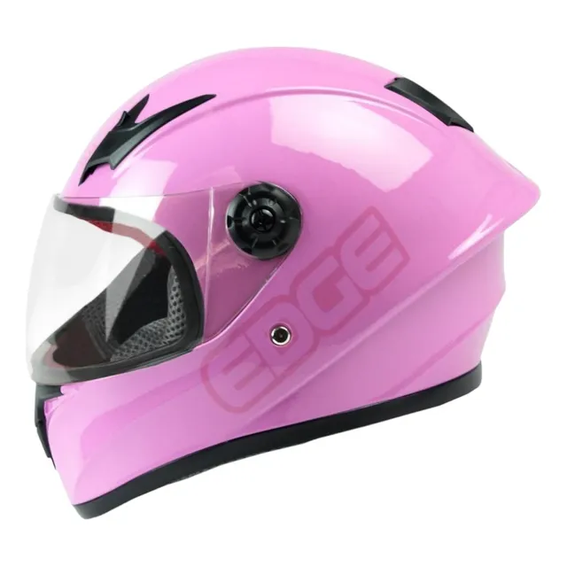 Casco Moto Integral Niños Edge Kids Champion Rosado Dot