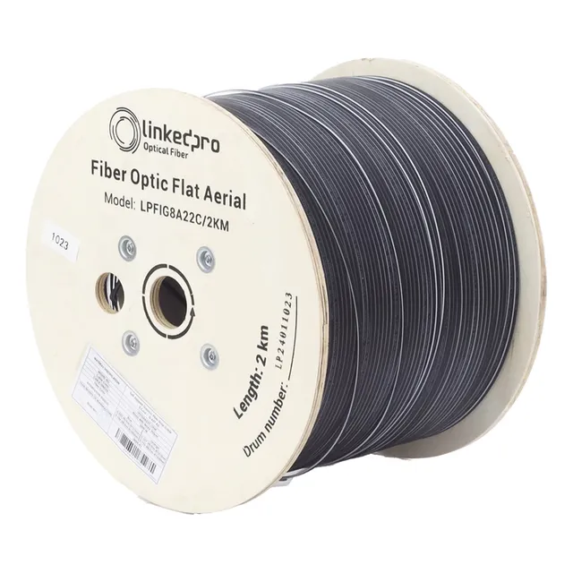 Fibra Optica Aerea Mini Figura Monomodo Carrete 2 Km 2 Hilos