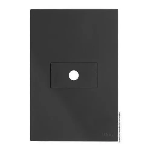 Placa 4x2 Com Saída Para Fio Recta Satin Fosco Blux Cor Preto