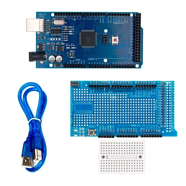 Kit Mega 2560 Compatible Con Arduino + Protoshield + Cable