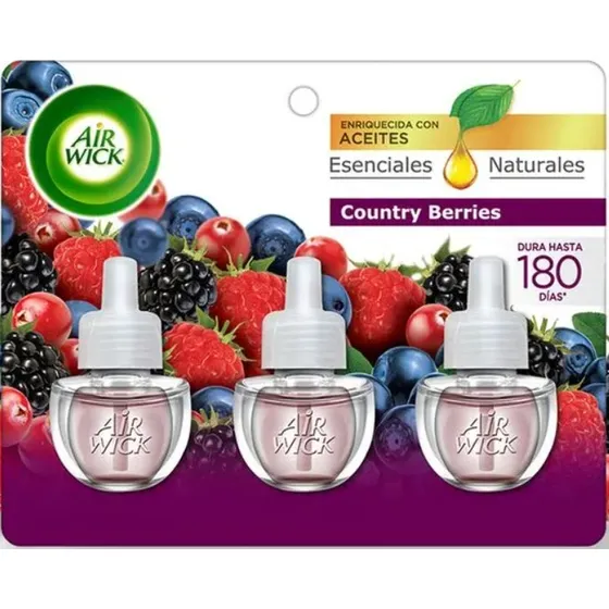 Air Wick Eléctrico Aroma Country Berries 3 Repuestos 21 Ml C/u