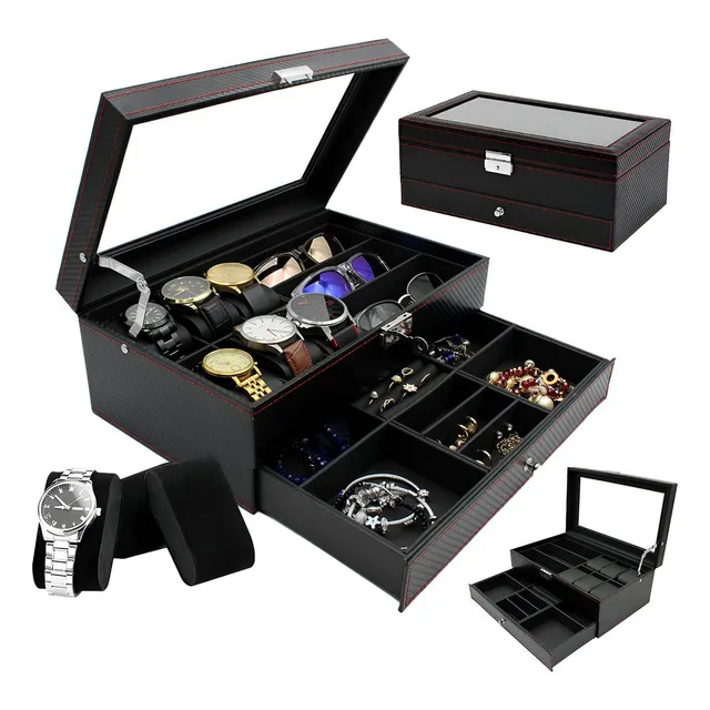 Estuche Alhajero Organizador De Relojes Y Joyas Elegante