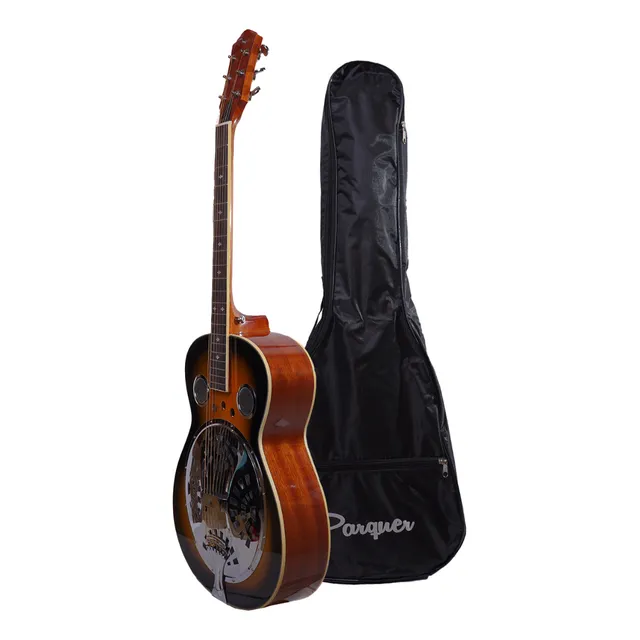 Guitarra Acústica Parquer Caja Resonador Dobro Sb Color Marrón Oscuro Orientación De La Mano Derecha