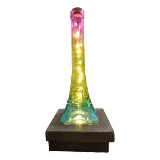 Lampara Velador Led Torre Eiffel Deco Con Caja Guarda Cosas
