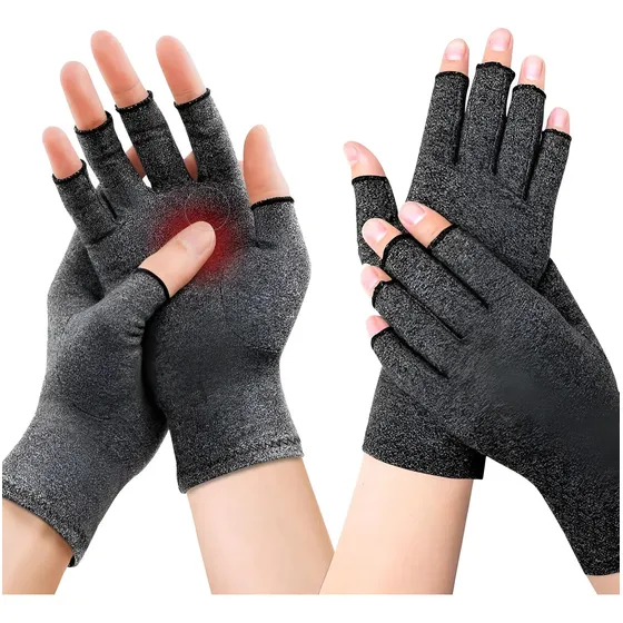 Guantes De Compresión Reduce Dolores De Artritis Tendinitis Color Gris Talle S | Cuotas sin interés