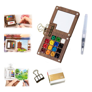 Paleta De Cuaderno De Bocetos Portátil De 15-color Con Clip Paleta De Cuaderno De Bocetos Portátil De 15-color Con Clip
