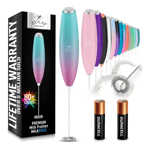 Milk Frother Zulay Kitchen Tornado Whisk Handheld Purple Tea