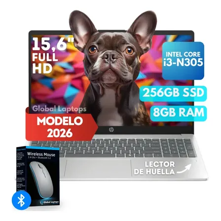 Hp Pavilion Core I3 N305 8gb Ram 256gb Ssd Pantalla 15.6 Fhd 1920 Px X 1080 Px Intel Uhd Graphics Incluye Windows Instalado Laptop Fd0133 Más Regalo