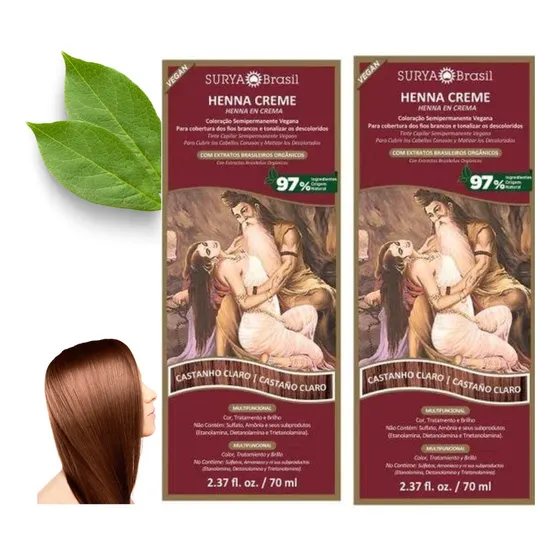 Henna En Crema Castaño Claro X 2 Unidades