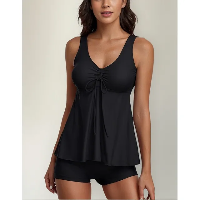 Traje De Baño De Dos Piezas, Playera Sin Mangas Y Pantalone