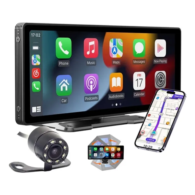 Multimídia Portátil 10 Polegadas Android Auto Apple Carplay