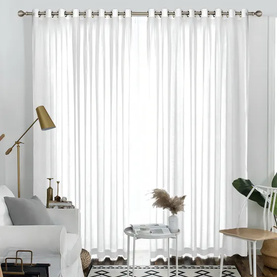 Cortinas Terylene Translúcido Color Blanco