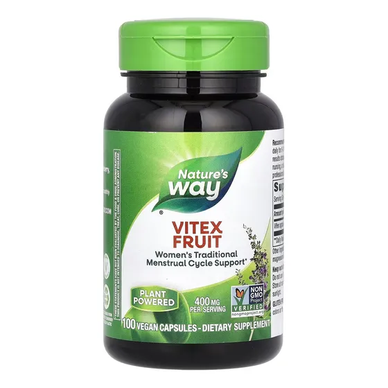 Vitex Agnus Castus De Natures Way, 400 Mg, 100 Cápsulas Importadas