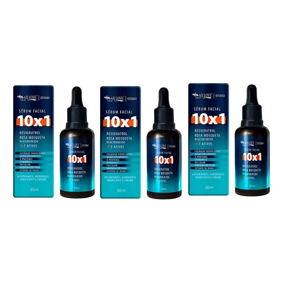 Serum 10x1 Resveratrol Rosa Mosqueta + 7 Ativos-kit Com 3un