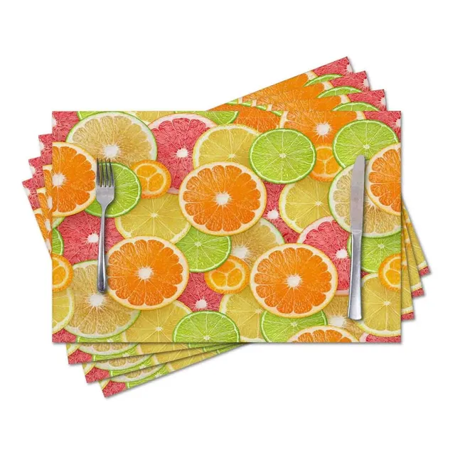 Stalsme Juego 4 Mantel Individual Limon Colorido Tela Calor