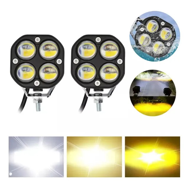 Faros De Lupa Doble Color Spot Luz 28000 Lúmenes 2pzs
