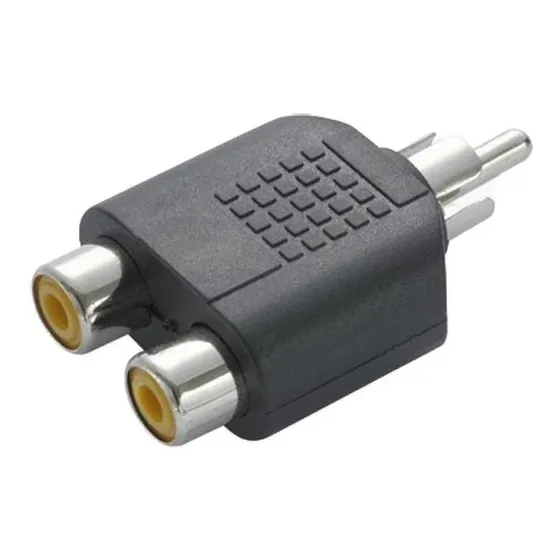 Ficha Adaptador 2 Rca Hembra - Rca Macho Plastico