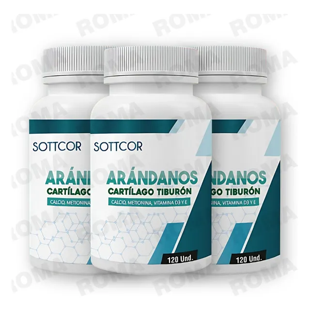 Pack 3 Cartílago De Tiburón En Cápsulas 3600und Sottcor Labs