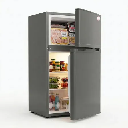 Refrigerador Mini Frigobar De 2 Puertas 2.83 Pies Cubicos 80l Gris