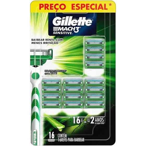 Repuestos Gillette Mach3 Sensitive Pack 16 Unidades