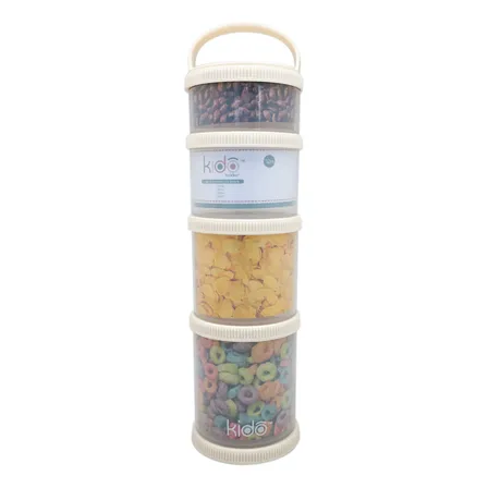 Set 4 Herméticos Snack Kido Contenedor Leche 290 A 120ml