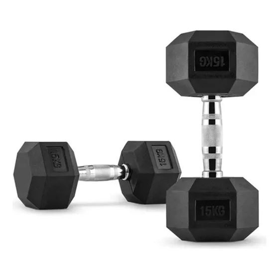 Mancuernas Hexagonales De Caucho Proiron (par) - 15kg