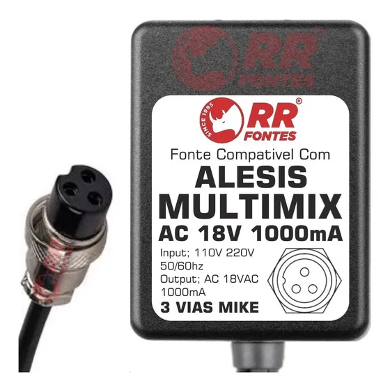 Fonte Ac 18v Para Mesa Mixer Alesis Multimix 16 Firewire Usb