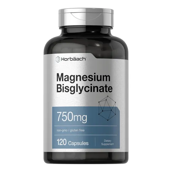 Horbäach Bisglicinato De Magnesio 750 Mg  Alta Absorción Sin Sabor