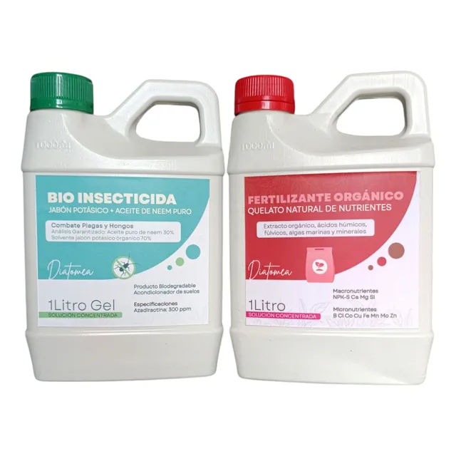Fertilizante Órganico Líquido Y Jabon Potasico Aceite Neem