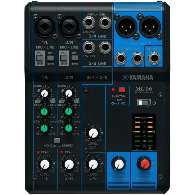 Consola Yamaha Mixer De 6 Canales