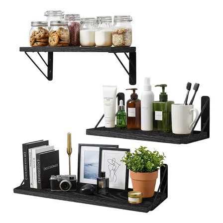 3pz Repisas Flotantes Madera Modernas Muebles Hogar Decorar