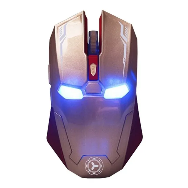 Mouse Gamer Inalámbrico 6 Botones Gamer Optico Dorado Luz