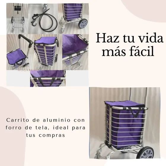 Carrito Compras Aluminio Multiusos Alta Resistencia